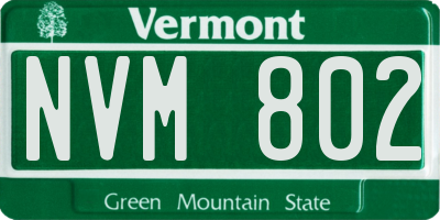 VT license plate NVM802