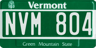 VT license plate NVM804