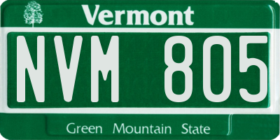 VT license plate NVM805