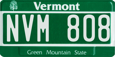 VT license plate NVM808
