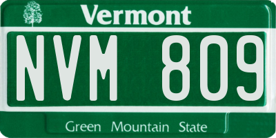 VT license plate NVM809