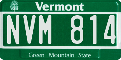 VT license plate NVM814