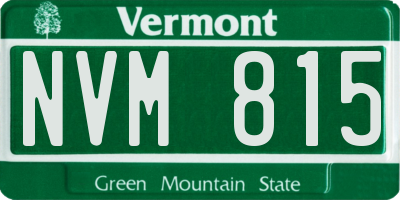 VT license plate NVM815