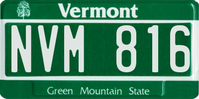 VT license plate NVM816