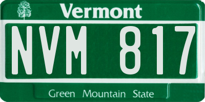 VT license plate NVM817