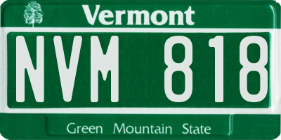 VT license plate NVM818