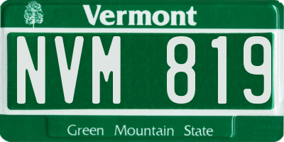 VT license plate NVM819