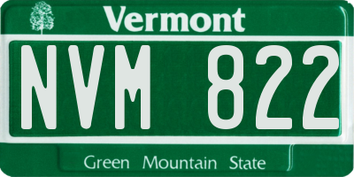 VT license plate NVM822