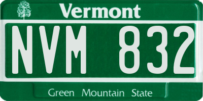 VT license plate NVM832