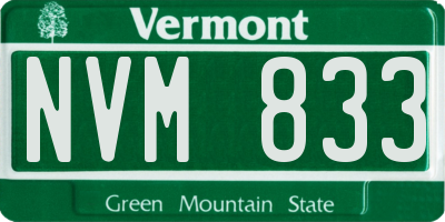 VT license plate NVM833
