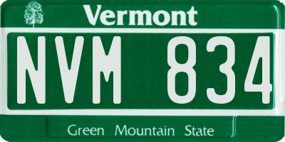 VT license plate NVM834
