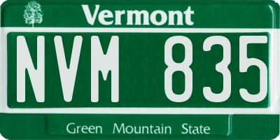 VT license plate NVM835