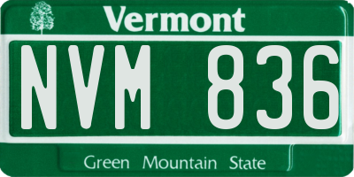 VT license plate NVM836