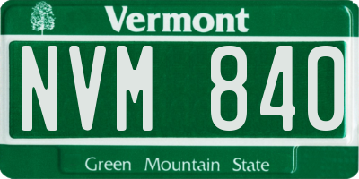 VT license plate NVM840