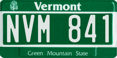 VT license plate NVM841