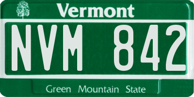 VT license plate NVM842