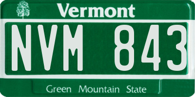 VT license plate NVM843