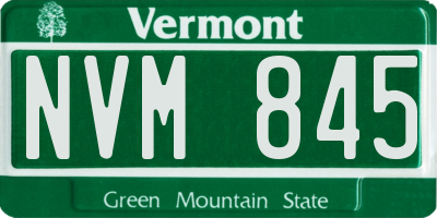 VT license plate NVM845