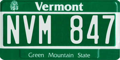 VT license plate NVM847