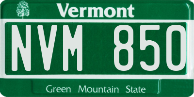 VT license plate NVM850