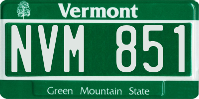 VT license plate NVM851