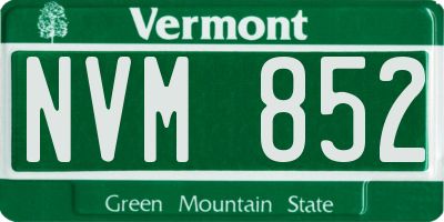 VT license plate NVM852