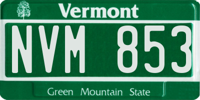 VT license plate NVM853