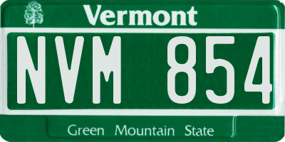 VT license plate NVM854