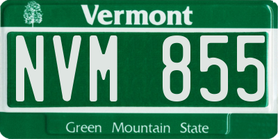 VT license plate NVM855