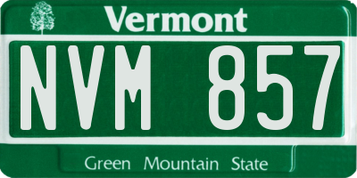 VT license plate NVM857
