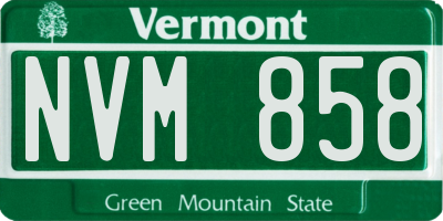 VT license plate NVM858