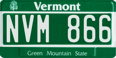 VT license plate NVM866