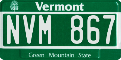 VT license plate NVM867