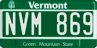VT license plate NVM869