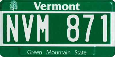 VT license plate NVM871