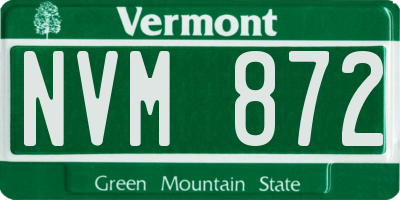 VT license plate NVM872