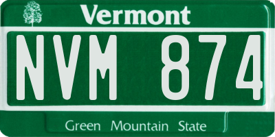 VT license plate NVM874