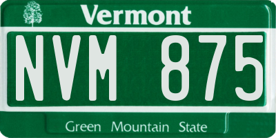 VT license plate NVM875