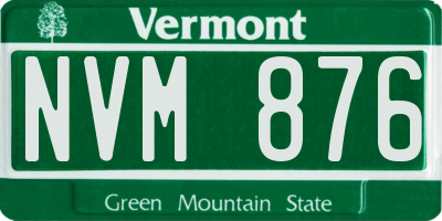 VT license plate NVM876