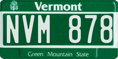 VT license plate NVM878