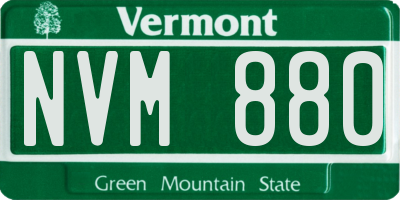 VT license plate NVM880