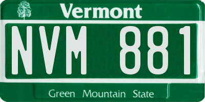 VT license plate NVM881