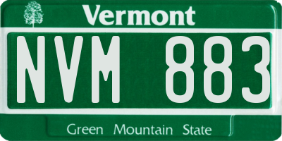 VT license plate NVM883
