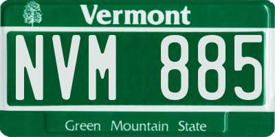 VT license plate NVM885