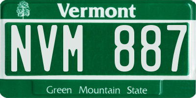 VT license plate NVM887