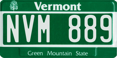 VT license plate NVM889