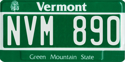 VT license plate NVM890