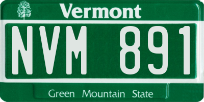 VT license plate NVM891