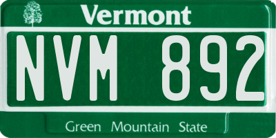 VT license plate NVM892