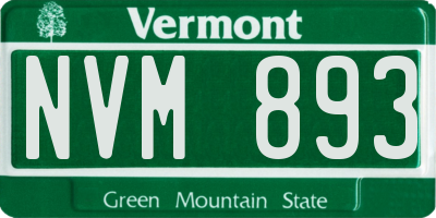 VT license plate NVM893